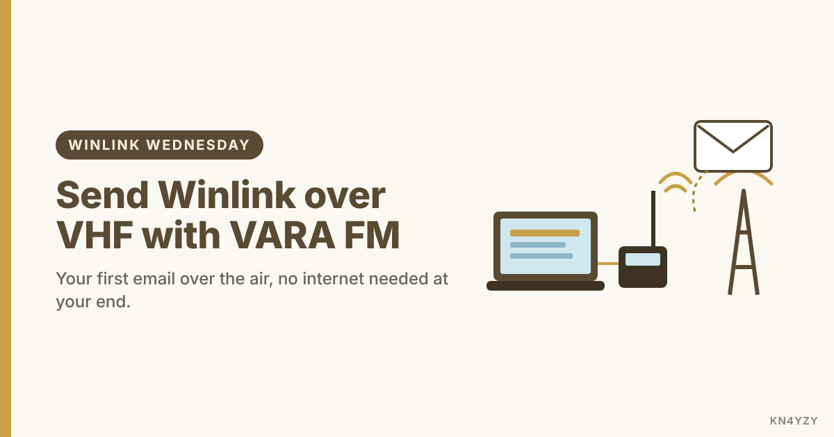 Winlink Wednesday: Send Winlink over VHF with VARA FM + This Week’s Challenge